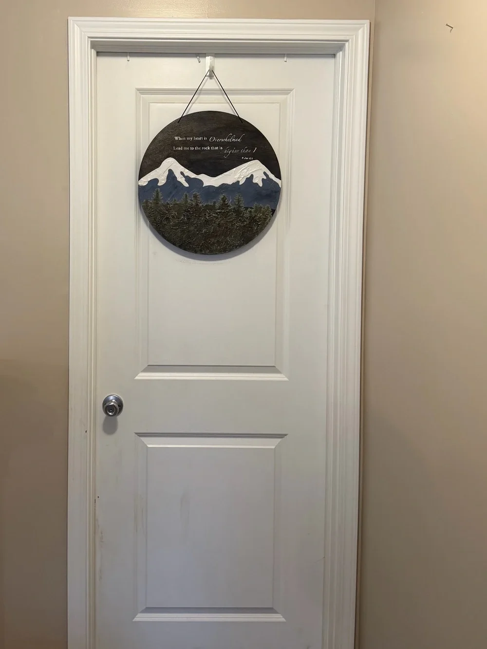 Mountain Prayer Wall Art - Blue, White, Brown 18